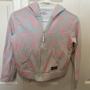 Vineyard Vines- Turquoise and pink hoodie size Medium kids